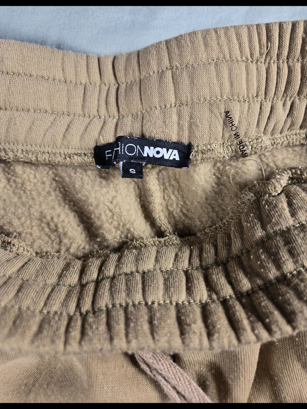Fashion Nova Men's Or  Women's Unisex Drawstring Joggers - Beige